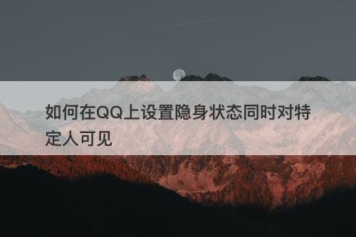 如何在QQ上设置隐身状态同时对特定人可见