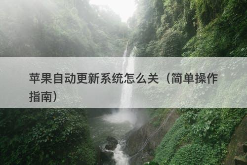 苹果自动更新系统怎么关（简单操作指南）