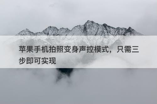 苹果手机拍照变身声控模式，只需三步即可实现