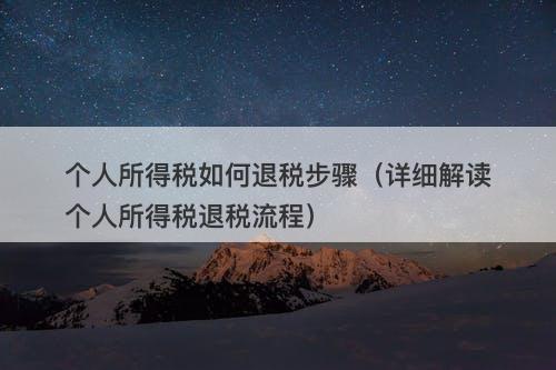个人所得税如何退税步骤（详细解读个人所得税退税流程）