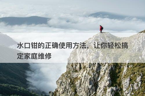 水口钳的正确使用方法，让你轻松搞定家庭维修