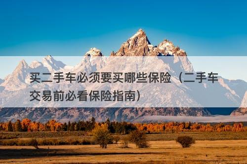 买二手车必须要买哪些保险(二手车交易前必看保险指南)
