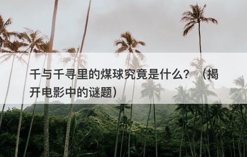 千与千寻里的煤球究竟是什么？（揭开电影中的谜题）