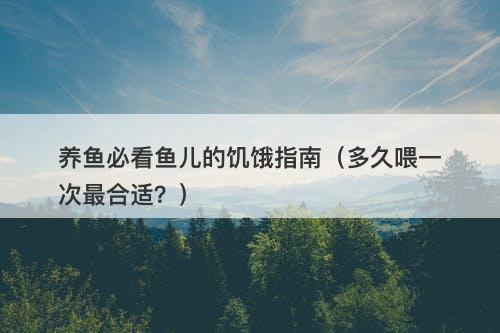 养鱼必看鱼儿的饥饿指南（多久喂一次最合适？）