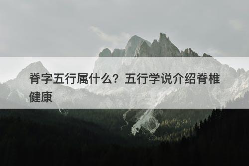 脊字五行属什么?五行学说介绍脊椎健康