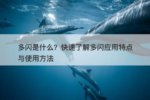 多闪是什么？快速了解多闪应用特点与使用方法