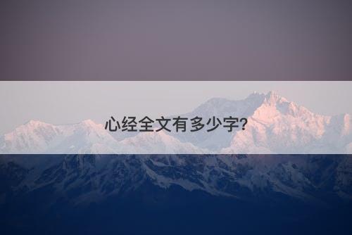心经全文有多少字？