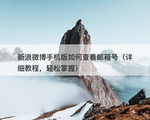 新浪微博手机版如何查看邮箱号（详细教程，轻松掌握）