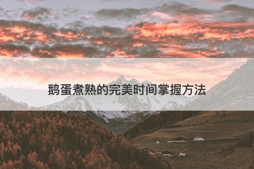 鹅蛋煮熟的完美时间掌握方法-图1