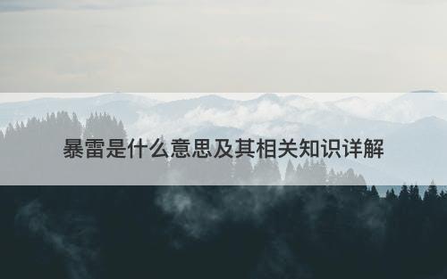 暴雷是什么意思及其相关知识详解-图1