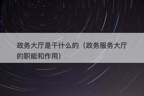 政务大厅是干什么的（政务服务大厅的职能和作用）-图1