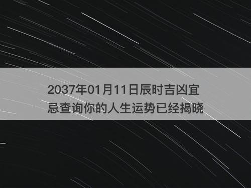 2037年01月11日辰时吉凶宜忌查询你的人生运势已经揭晓-图1