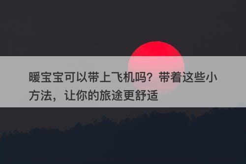 暖宝宝可以带上飞机吗？带着这些小方法，让你的旅途更舒适-图1