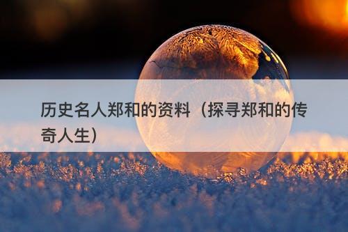 历史名人郑和的资料(探寻郑和的传奇人生)