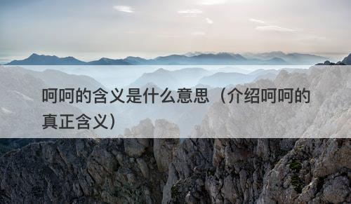 呵呵的含义是什么意思（介绍呵呵的真正含义）