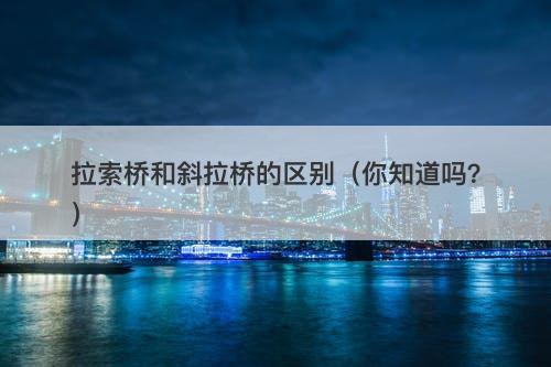 拉索桥和斜拉桥的区别(你知道吗?)