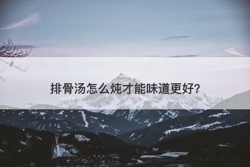 排骨汤怎么炖才能味道更好？