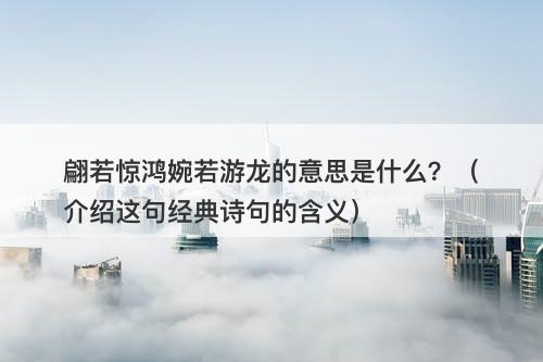 翩若惊鸿婉若游龙的意思是什么？（介绍这句经典诗句的含义）