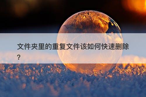 文件夹里的重复文件该如何快速删除?