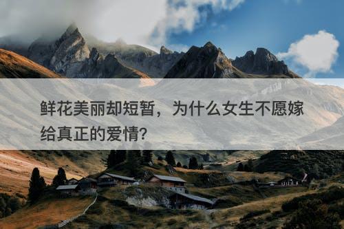 鲜花美丽却短暂，为什么女生不愿嫁给真正的爱情？