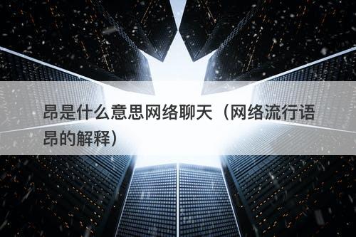 昂是什么意思网络聊天（网络流行语昂的解释）