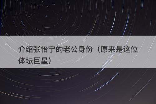 介绍张怡宁的老公身份(原来是这位体坛巨星)