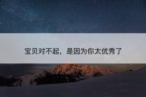 宝贝对不起，是因为你太优秀了