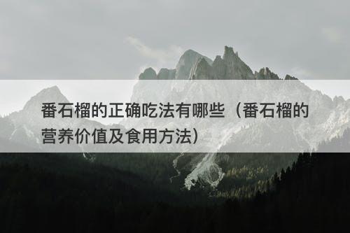 番石榴的正确吃法有哪些(番石榴的营养价值及食用方法)