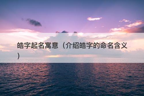 皓字起名寓意(介绍皓字的命名含义)