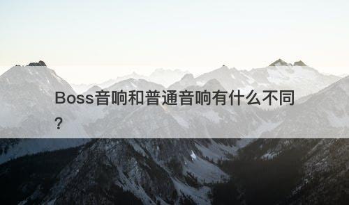 Boss音响和普通音响有什么不同?