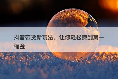 抖音带货新玩法，让你轻松赚到第一桶金