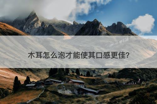 木耳怎么泡才能使其口感更佳？