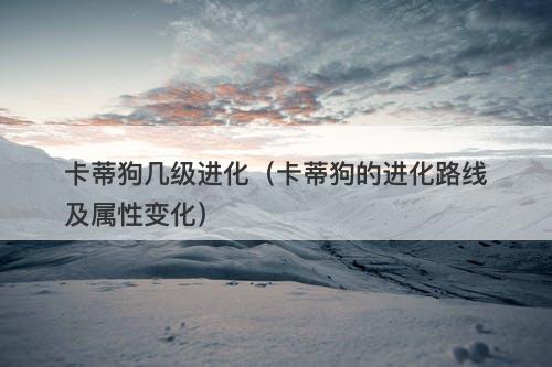 卡蒂狗几级进化（卡蒂狗的进化路线及属性变化）