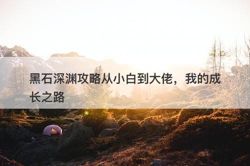 黑石深渊攻略从小白到大佬,我的成长之路