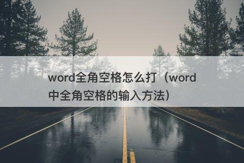word全角空格怎么打(word中全角空格的输入方法)