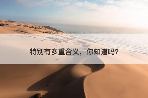 特别有多重含义,你知道吗?