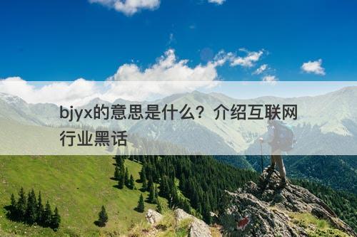 bjyx的意思是什么？介绍互联网行业黑话