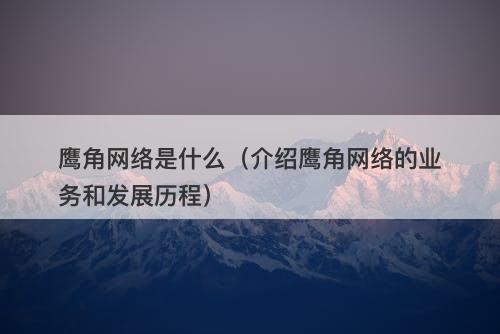 鹰角网络是什么(介绍鹰角网络的业务和发展历程)