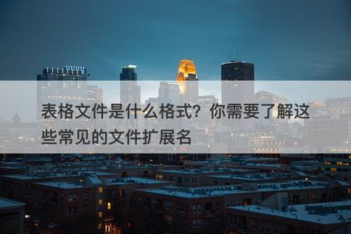 表格文件是什么格式?你需要了解这些常见的文件扩展名