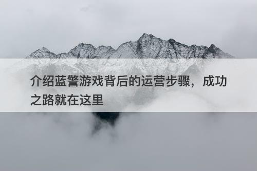 介绍蓝警游戏背后的运营步骤,成功之路就在这里