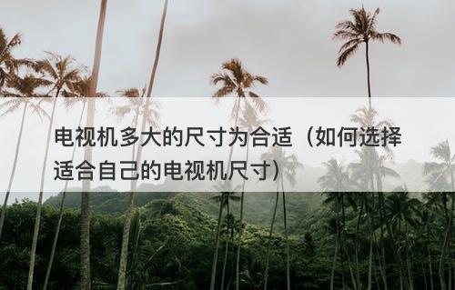 电视机多大的尺寸为合适(如何选择适合自己的电视机尺寸)