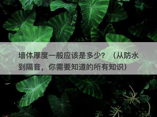 墙体厚度一般应该是多少?(从防水到隔音,你需要知道的所有知识)
