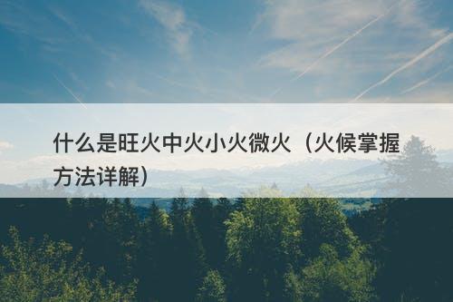 什么是旺火中火小火微火（火候掌握方法详解）