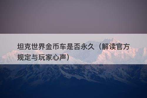 坦克世界金币车是否永久（解读官方规定与玩家心声）