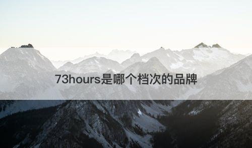 73hours是哪个档次的品牌