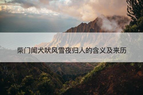 柴门闻犬吠风雪夜归人的含义及来历