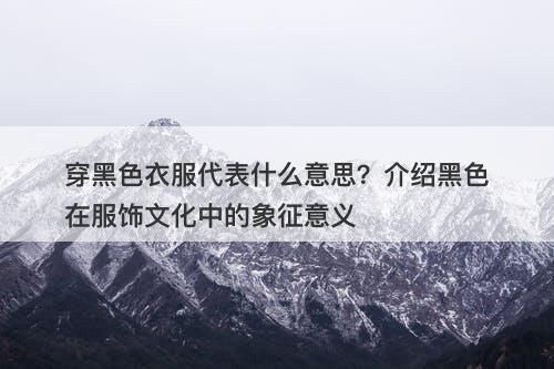 穿黑色衣服代表什么意思?介绍黑色在服饰文化中的象征意义