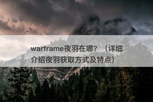 warframe夜羽在哪？（详细介绍夜羽获取方式及特点）-图1