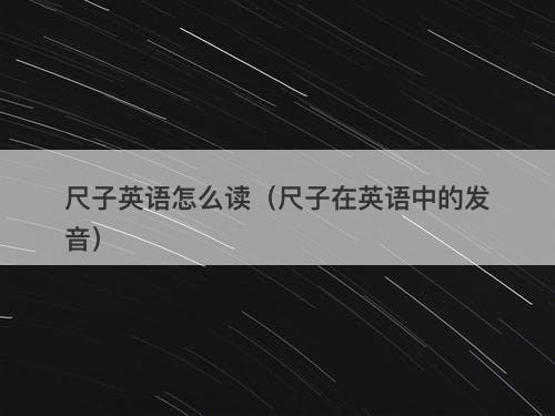 尺子英语怎么读（尺子在英语中的发音）