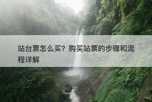 站台票怎么买？购买站票的步骤和流程详解